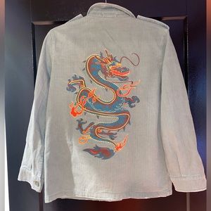Vintage Army-Style Embroidered Jacket